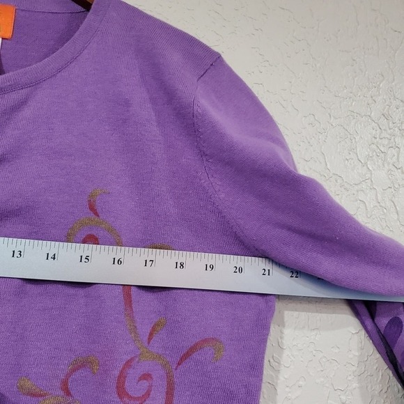 Hearts Of Palm Cardigan Womens Size Large Purple Button Up Sweater Soft Y2K - Picture 9 of 9